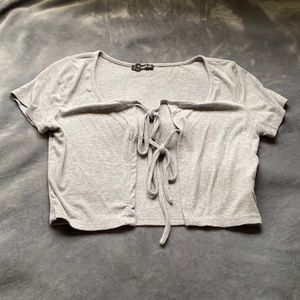 Zaful gray tie top size M